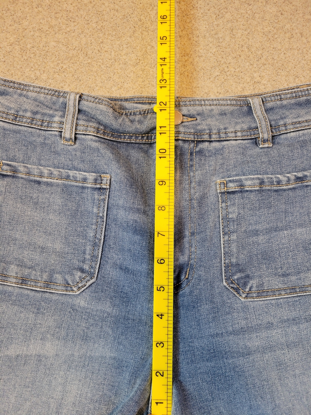 Oat New York High Waist Wide Leg Raw Hem Light Blue Denim Jeans Size 30 - Picture 7 of 9
